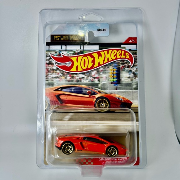 Hot Wheels 1/4 Mile Finals Lamborghini Aventador Miura Homage w/ Case Protector